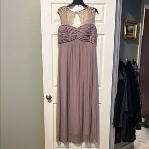 Birdie Gray Bridesmaid dress. Mauve. Some spots on bottom. Full length. XL